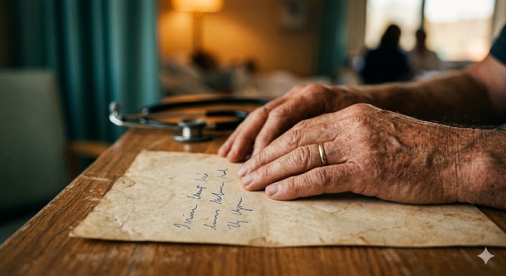Trabalhador brasileiro analisando documentos sobre cardiopatia e INSS para pedir benefício previdenciário